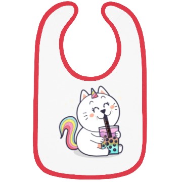 Discover Bubble Tea Cute Kawaii Unicorn Cat Japanese Bibs