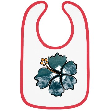 Discover Hibiscus Flower On Blue Ocean Waves Background Bibs