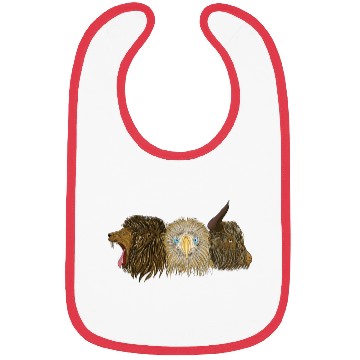 Discover Three wild animals Lion Eagle and Ox Bibs