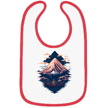 Discover Serene Mount Fuji Sunset Peaceful River Scenery Bibs