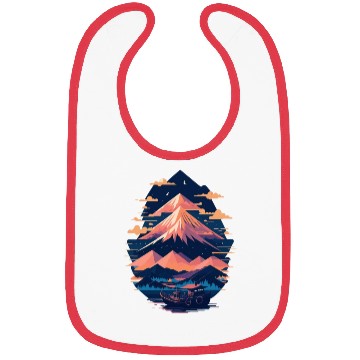 Discover Serene Mount Fuji Sunset Peaceful River Scenery Bibs