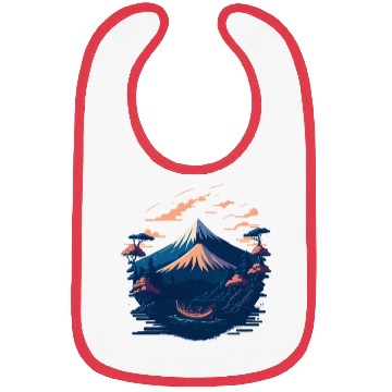 Discover Serene Mount Fuji Sunset Peaceful River Scenery Bibs