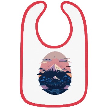 Discover Serene Mount Fuji Sunset Peaceful River Scenery Bibs