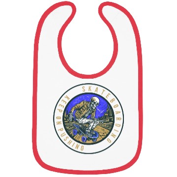 Discover Skull Skeleton Skateboard Skater Gift Idea Bibs