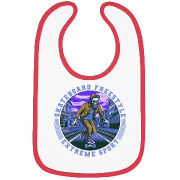 Discover Skull Skeleton Skateboard Skater Gift Bibs