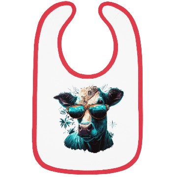 Discover a cow with sunglasses Bibs