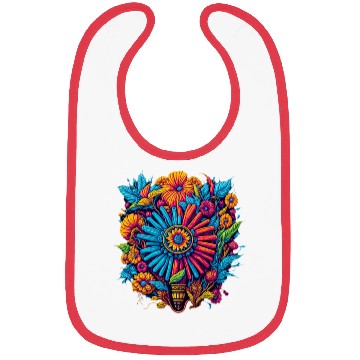 Discover colorful floral bouquet graphic design Bibs