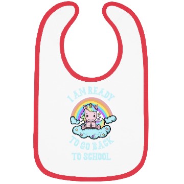 Discover Ready to Go Back to School Kawaii Unicorn Rainbow Bibs