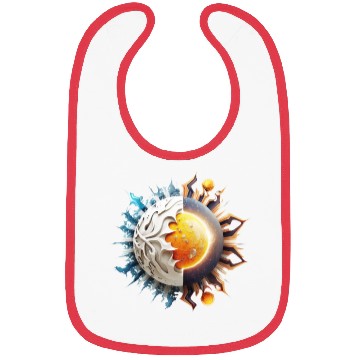 Discover White background sun planet logo fantasy Bibs