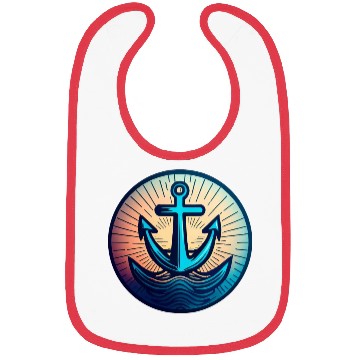 Discover Sailing Motor Boat Anchor Around Sunset Bibs