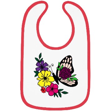 Discover butterfly and rainbow flower Bibs