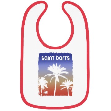 Discover Saint Barts Sunset Vacation Souvenir Palm Tree Bibs