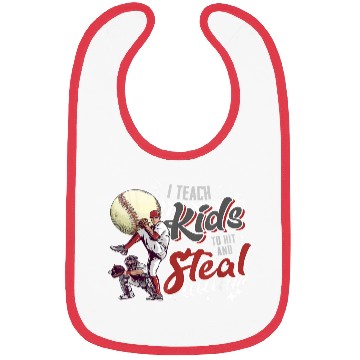 Discover I Teach Kids To Hit And Steal Baseball Catcher Bibs