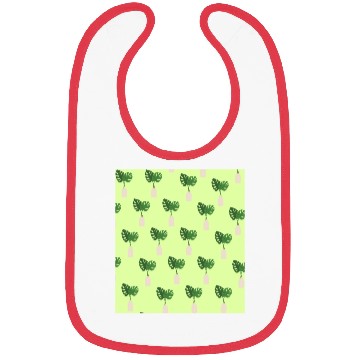 Discover Green Tropical Palm Leaves In A Grey Vessel Bibs