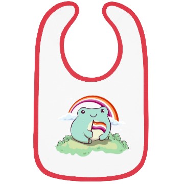 Discover Lesbian Pride Flag Cute Frog Subtle LGBTQ Bibs