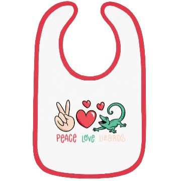 Discover Peace love lizards cute lizard lover quote Bibs