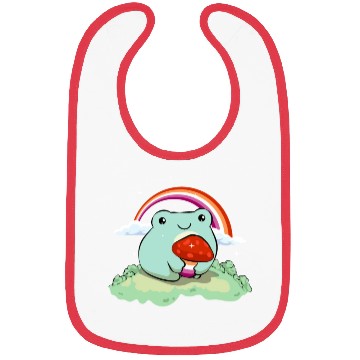 Discover Lesbian Pride Flag Cute Frog Mushroom Subtle LGBTQ Bibs