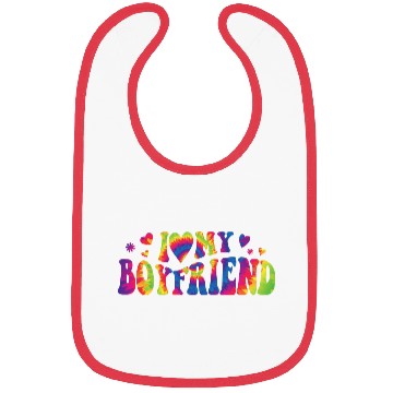 Discover I Love My Boyfriend Groovy Red Heart My Boyfriend Bibs