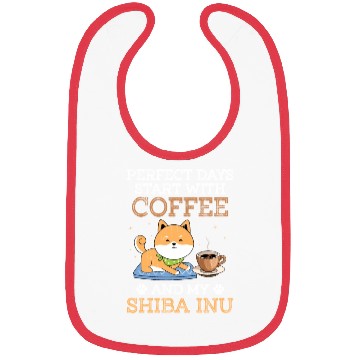 Discover Shiba Inu Dog Lover Puppy Breeder Coffee Drinker Bibs