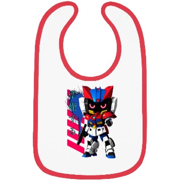 Discover Chibi Mecha: A Cute Cyberpunk Design 2 Bibs