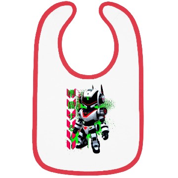 Discover Chibi Mecha: A Cute Cyberpunk Design 1 Bibs