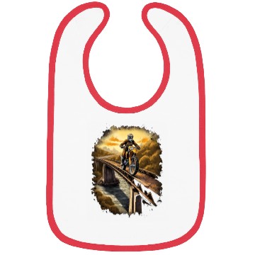 Discover Dirt Bike Rider on Bridge Motorbike Biker Bibs