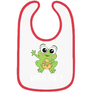Discover Cartoon Kids Frog I Kiss Me Frog Motif 1 Bibs
