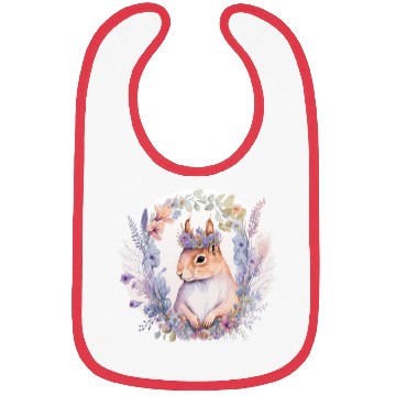 Discover Cute Squirrel Flower Crown Animal Lovers Bibs