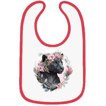 Discover Floral Black Leopard Watercolor Flower Crown Graph Bibs