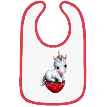 Discover Unicorn on strawberry Bibs