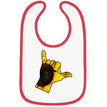 Discover Shaka Hand On Yellow Sunflower Plant Bibs