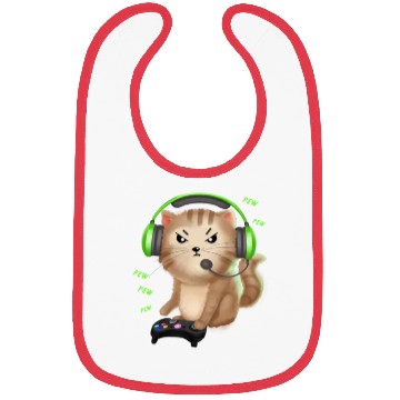 Discover Cat Gaming Gift Video Games Lover Nerd Girl Bibs