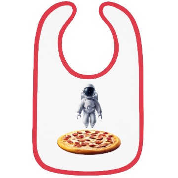 Discover Hovering astronaut over pizza Bibs
