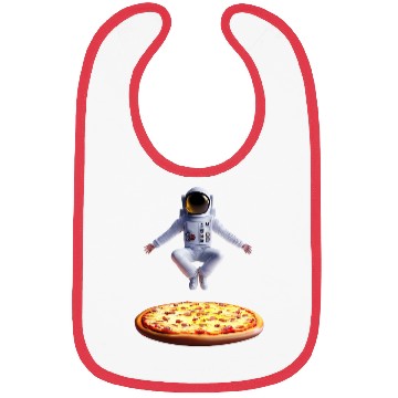 Discover Hovering astronaut over pizza Bibs