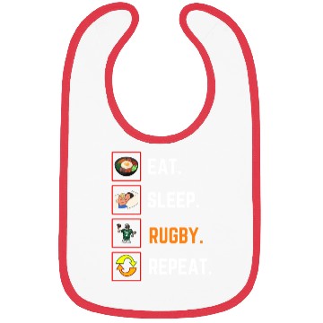 Discover Funny Eat Sleep rugby Repeat Gift Bibs