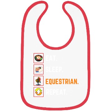 Discover Funny Eat Sleep equestrian Repeat Gift Bibs