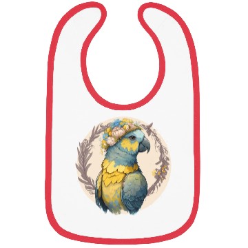 Discover Yellow Blue Ara Macaw Flower Crown Parrot Parakeet Bibs
