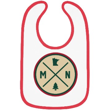 Discover Minnesota Mn Circle Patch Red And Green Bibs