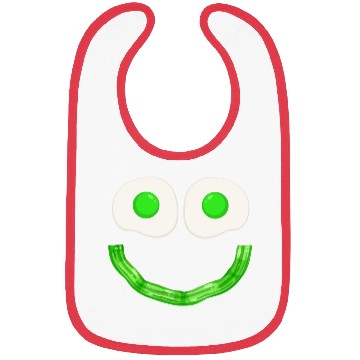 Discover Funny Green Eggs Smile Face Ham Bibs