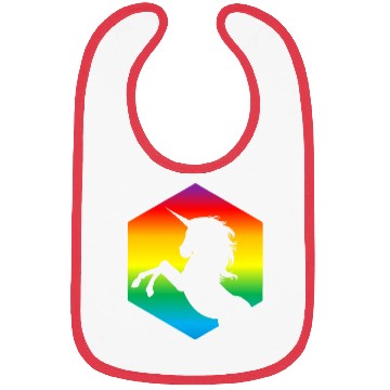 Discover Rainbow Unicorn d20 Silhouette | TTRPG Pride Bibs