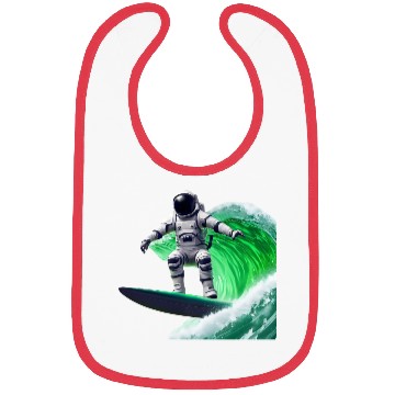 Discover Green waves surfing astronaut Bibs
