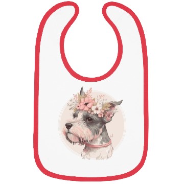 Discover Cute Miniature Mini Schnauzer Flower Crown Pet Dog Bibs