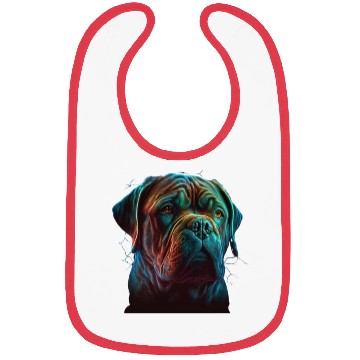 Discover AI-Generated Dogue de Bordeaux Neon Art Bibs