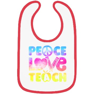 Discover Teacher Peace Love Teach First Day Back To School Bibs