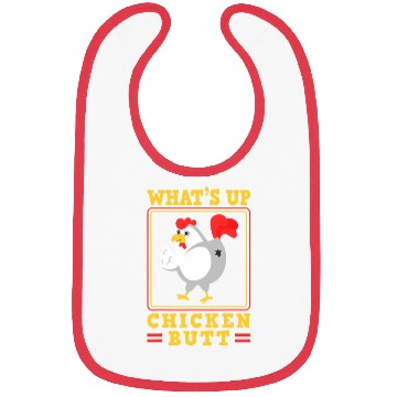 Discover Funny Farmer Animal Pet Whats Up Chicken Butt Bibs