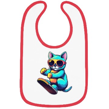 Discover Cool Cat Skateboarding Vibes Bibs