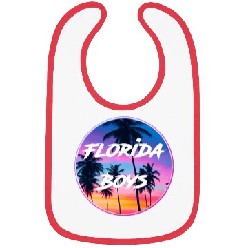 Discover Florida Boys Palm Trees Sunset Bibs