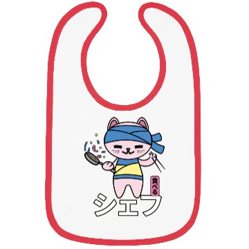 Discover Japanese Cat Kawaii Chef Anime Cook Food Bibs