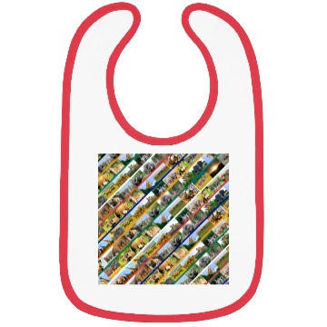 Discover Wildlife Stripe Multi Color Collage Bibs