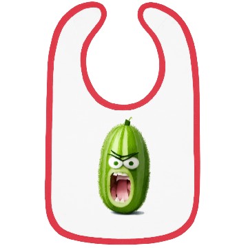 Discover A cucumber with angry face cartoon style Bibs